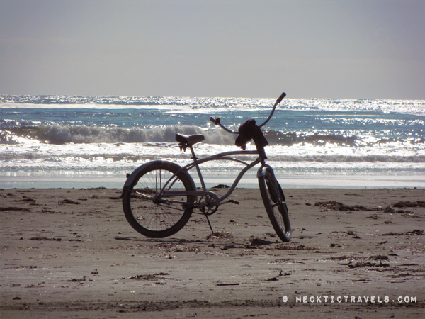 Vancouver Island - A lone bike on Chesterman Beach