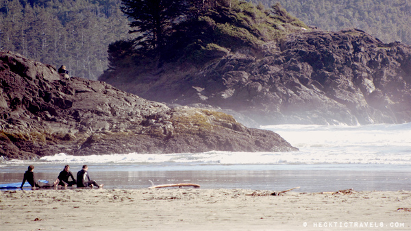 Vancouver Island - Surfers on Chesterman Beach