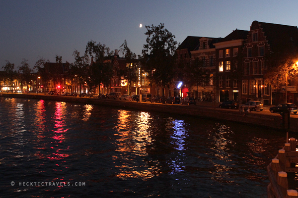 Haarlem River Spaarne at night