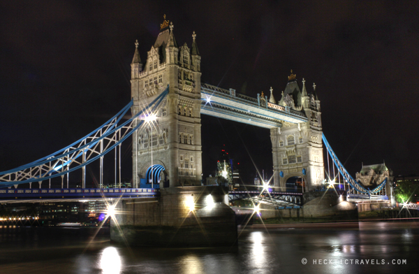 London's Tower Bridge at night