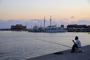 Paphos harbour fishing