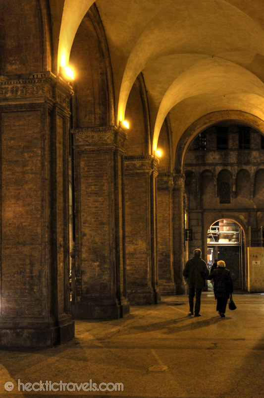 Bologna's Porticos at Night