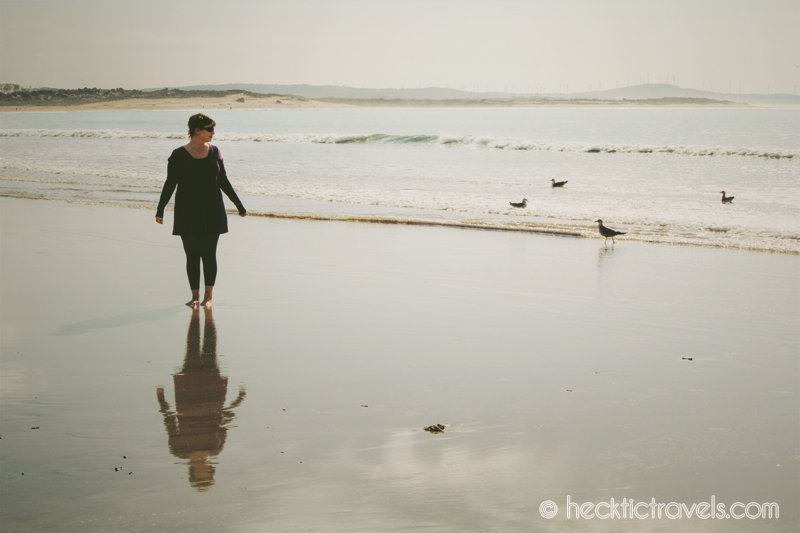 On beach