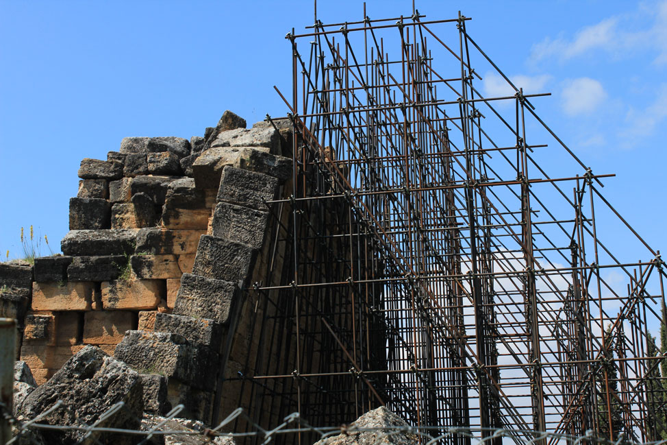 Falling building Hierapolis Turkey