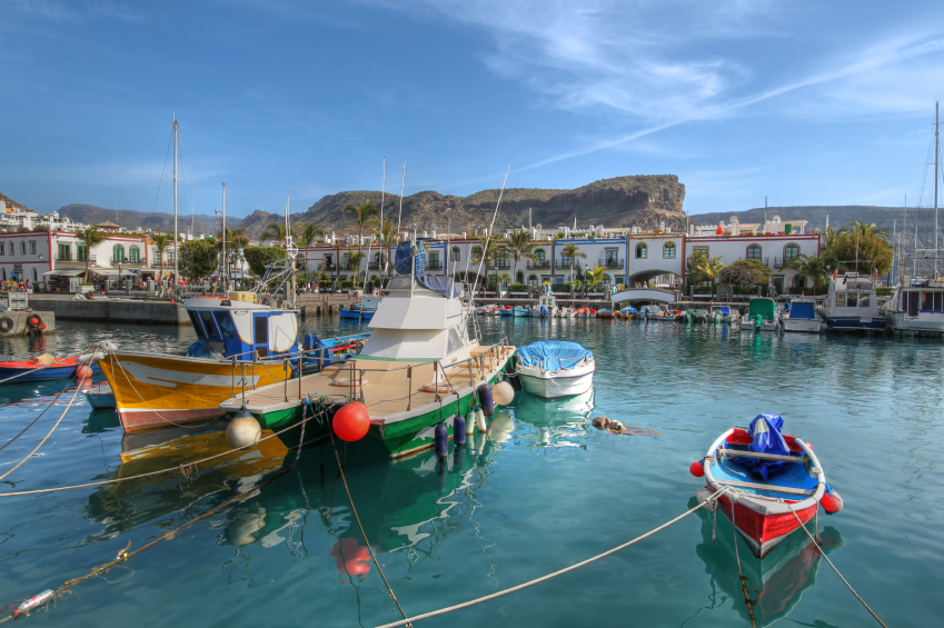 Fishing boats in Puerto de Mogan, Gran Canaria, Spain