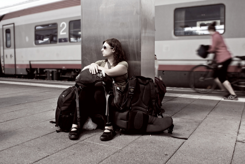 Eurail Dalene waiting in Innsbruck