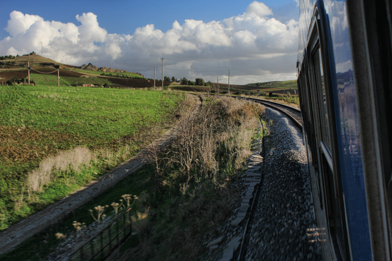 Hanging out of a train