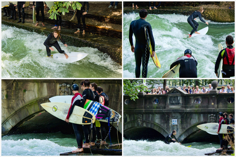 Surfing in Munich - Collage