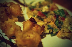 Deep Fried Cheese Curds and Quinoa Salad