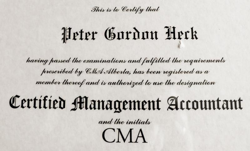 Peter Heck - CMA certificate - 800x482