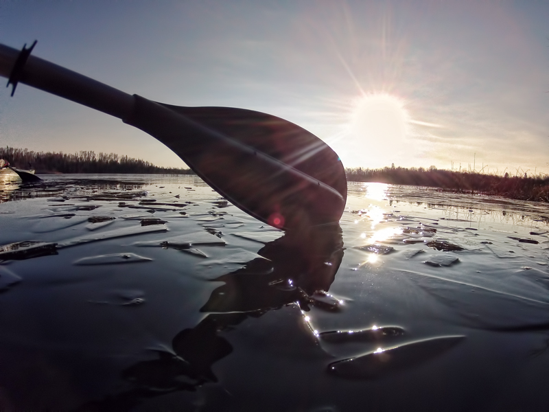 Wisconsin Kayaking Through Ice