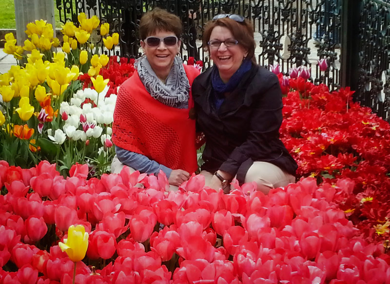 Kay and June in the Tulips