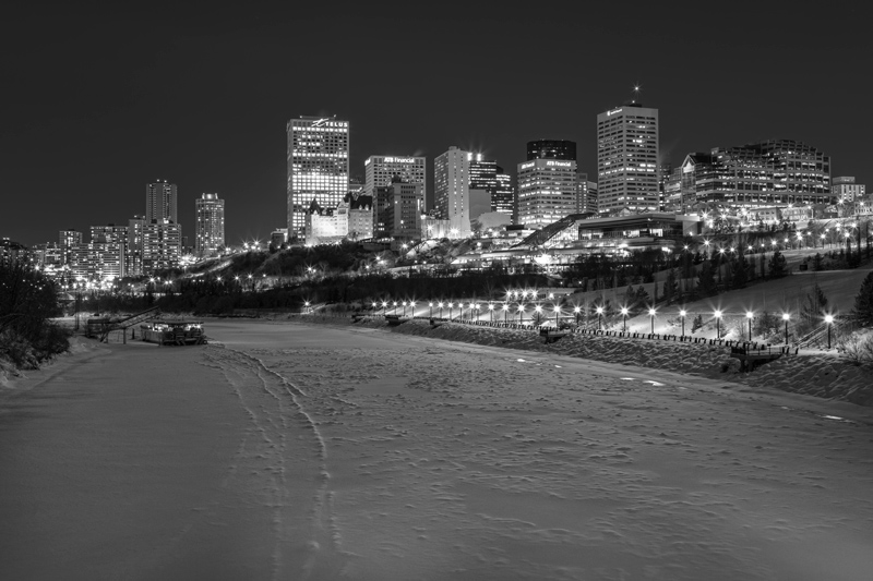 Edmonton River Valley at Night