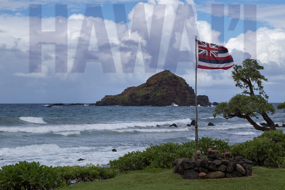 Hawaii State Flag on Koki Beach
