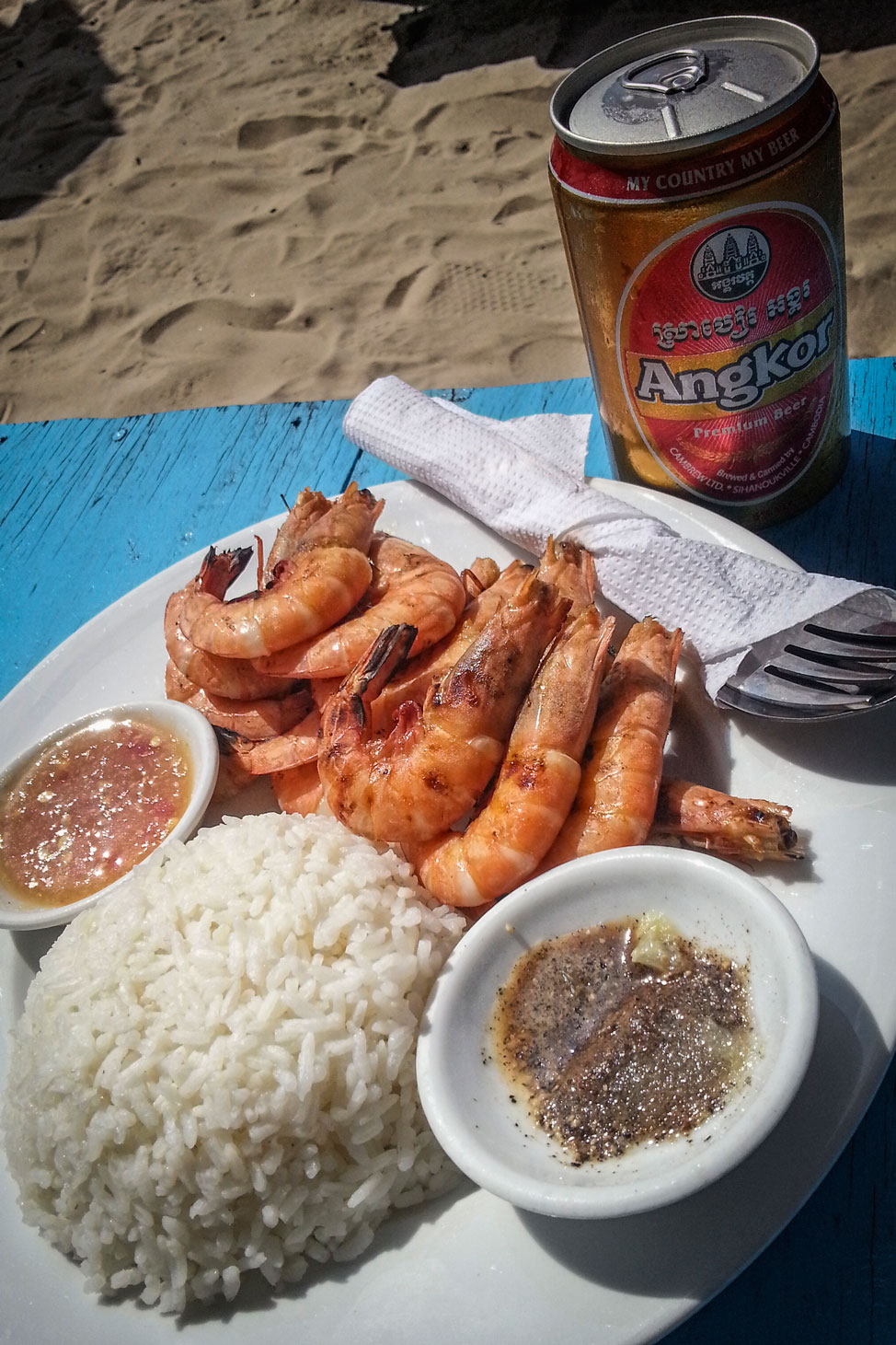 Grilled Prawns and Rice