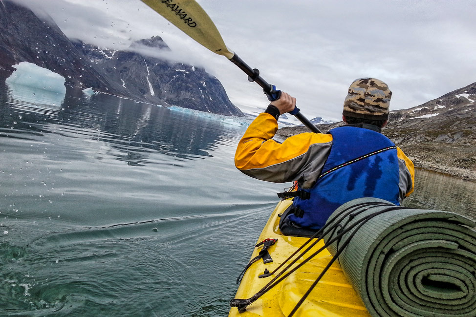 Pete in Kayak in Greenland