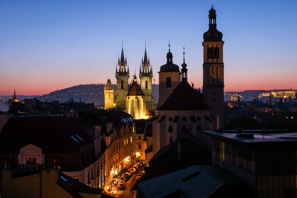 Another sunset - one of our favourite pictures of Prague