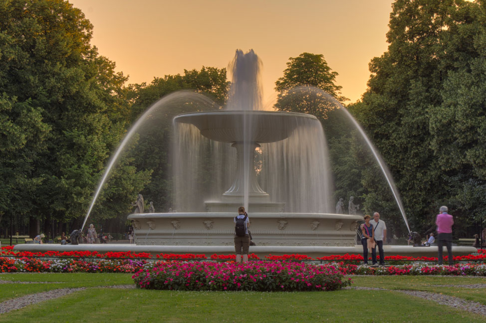 Warsaw Fountain Sunset