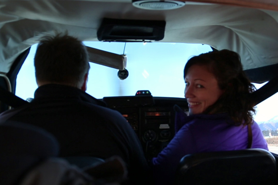 Dalene in the cockpit