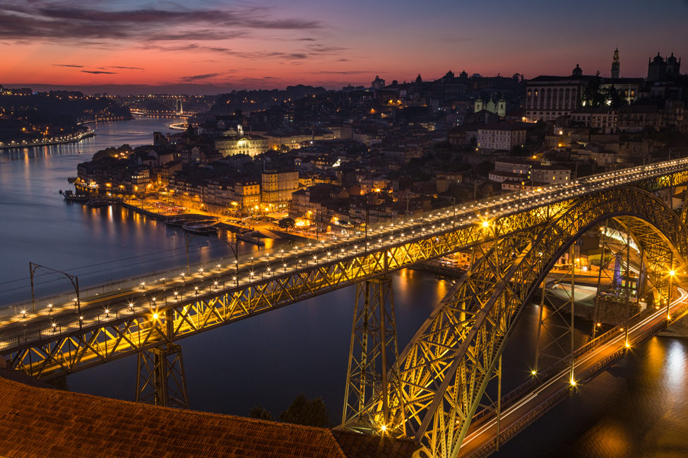 Porto Bridge Lit Up