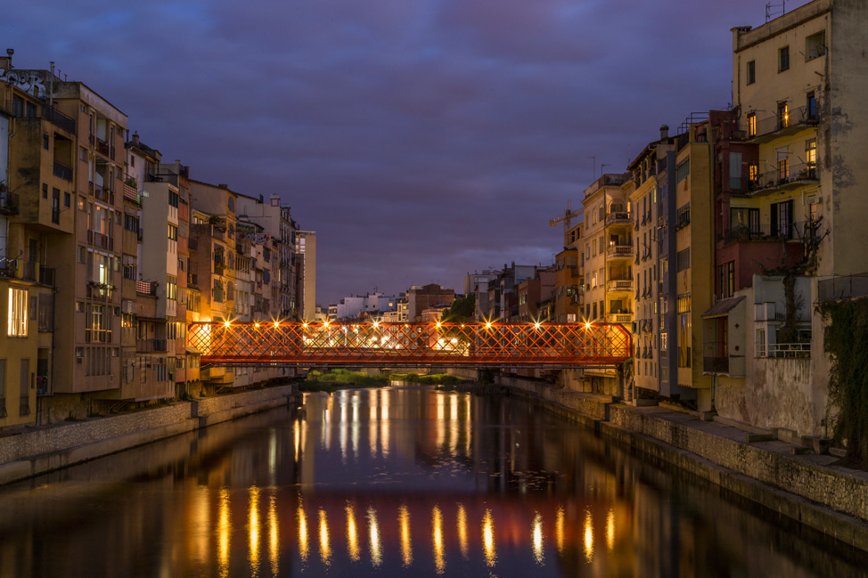 Eiffel Bridge at Night in Girona