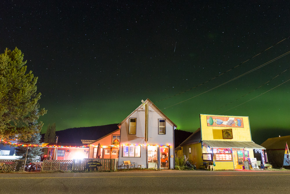 Northern lights over Wells, BC