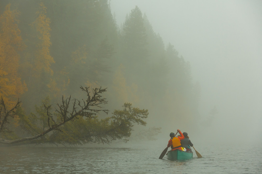 Foggy Paddle on the Bowron Lakes