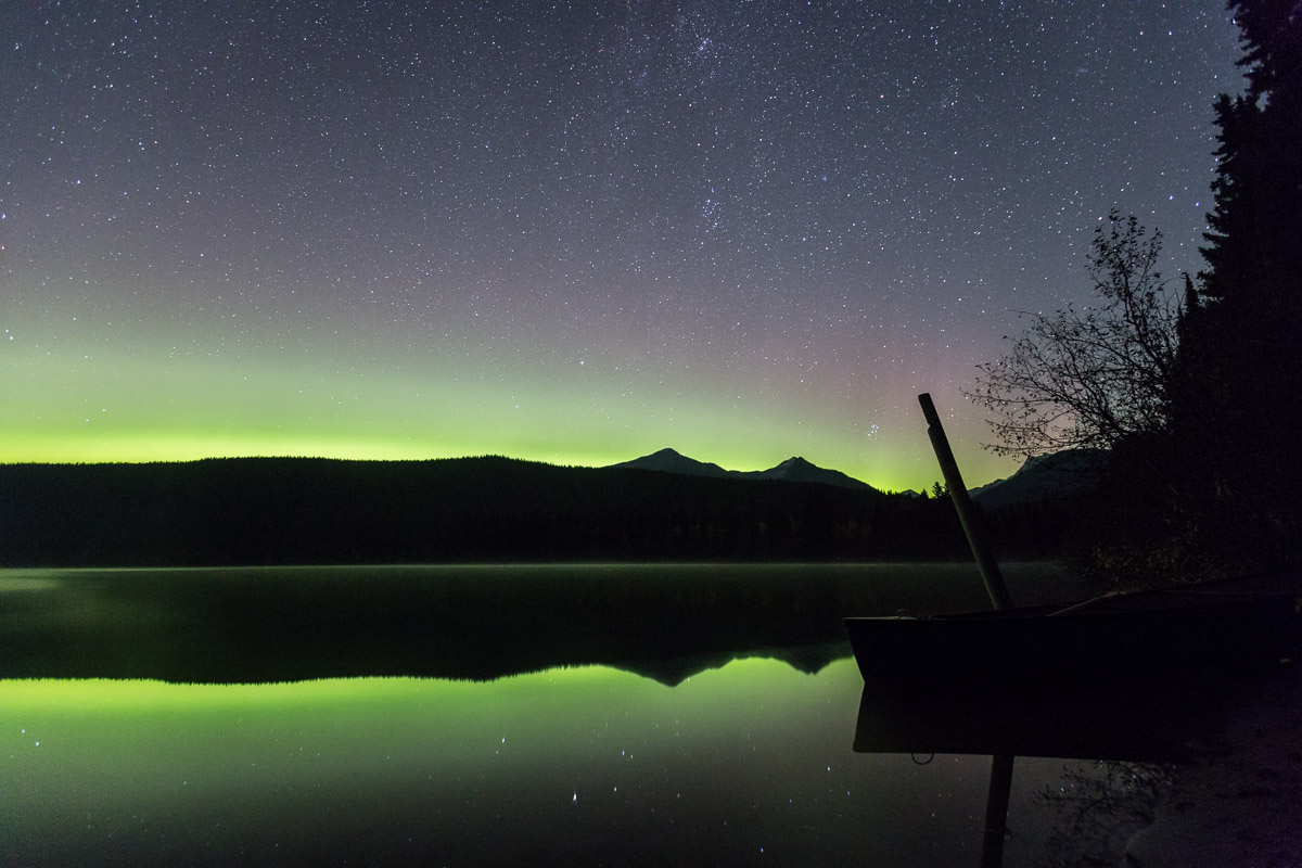 Northern Lights Bowron Lakes BC Canada