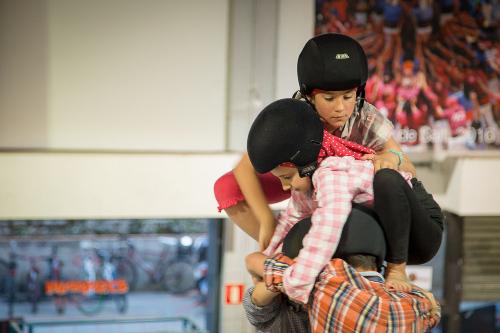 Human Tower Practice at the Top