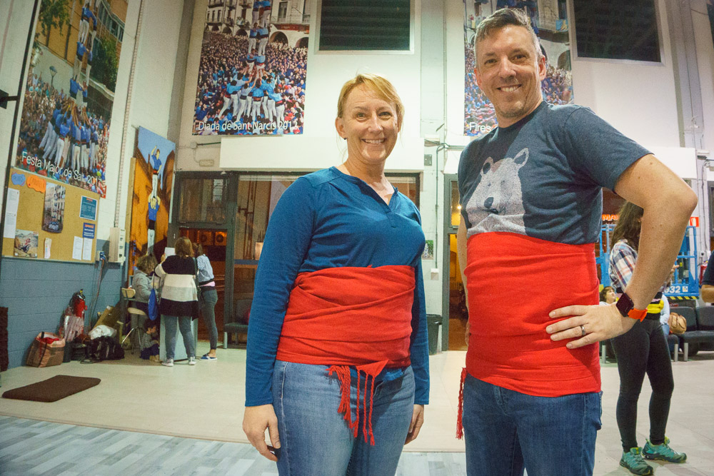 Pete and Sherry About to Try the Human Tower