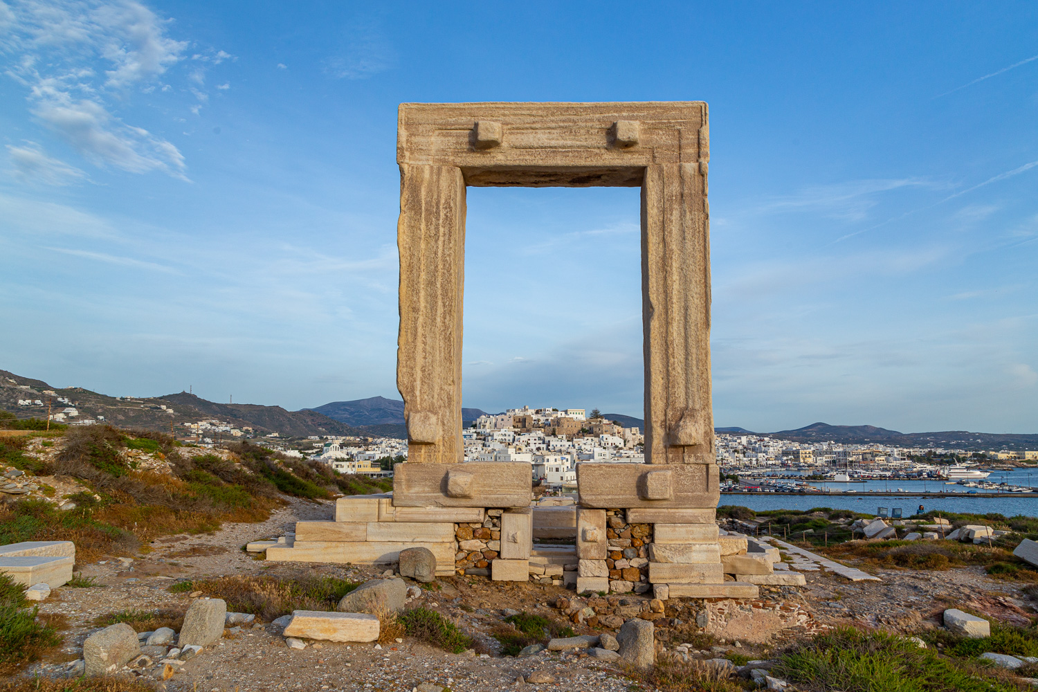 The Temple of Apollo stands in front of Naxos