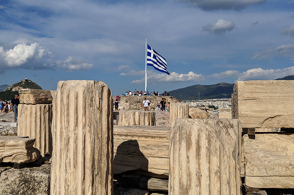 Greek flag Acropolis