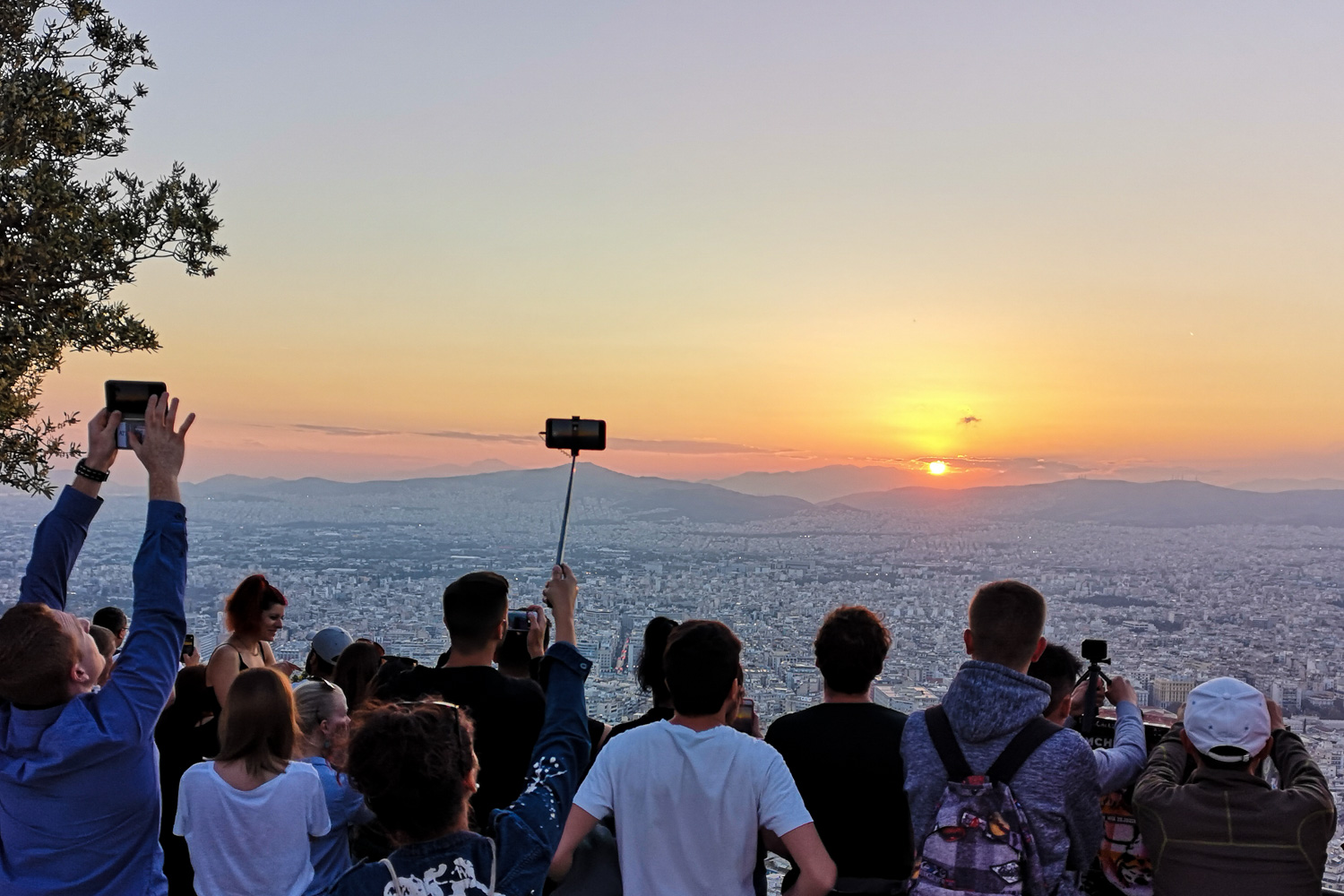 Lycabettus Hills Sunset Athens Greece