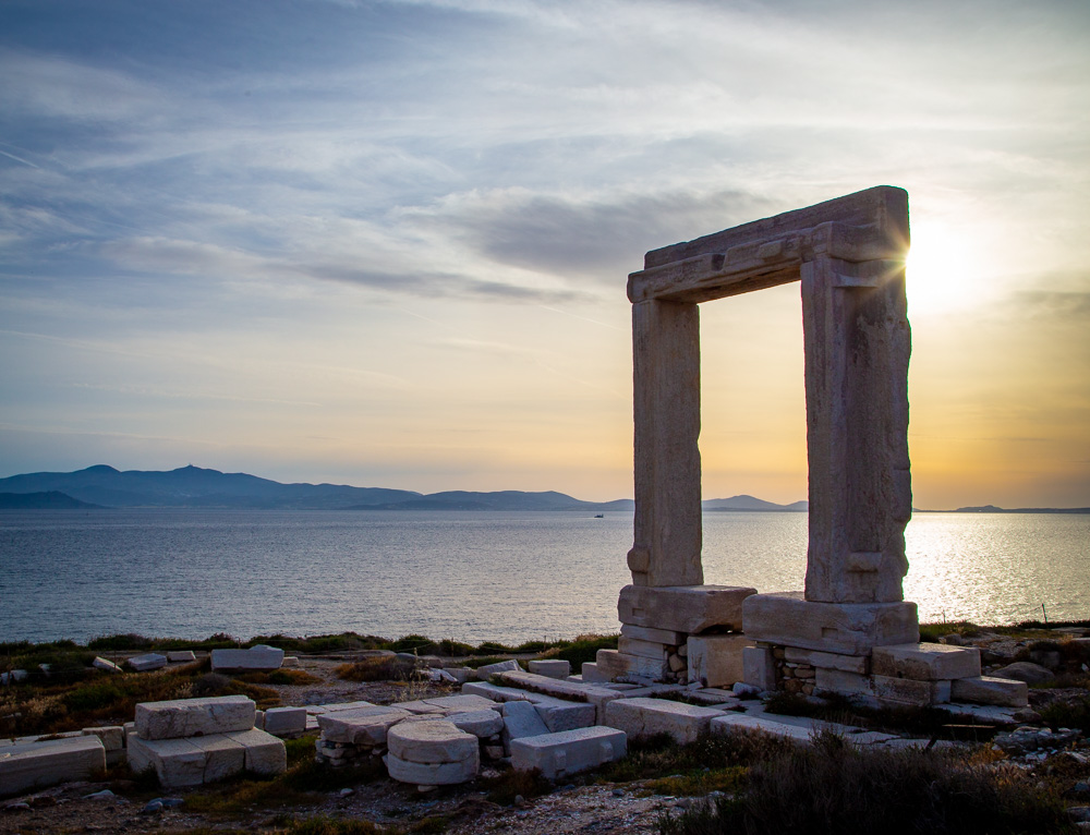 A view of Apollo's Temple from the Greek island of Naxos