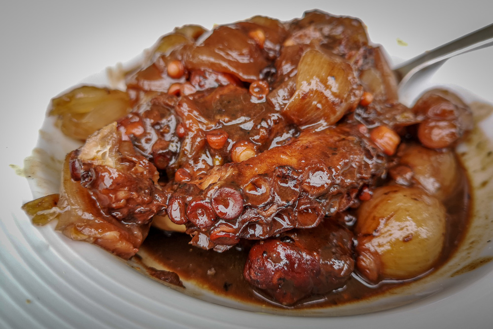 A plate of stewed Octopus