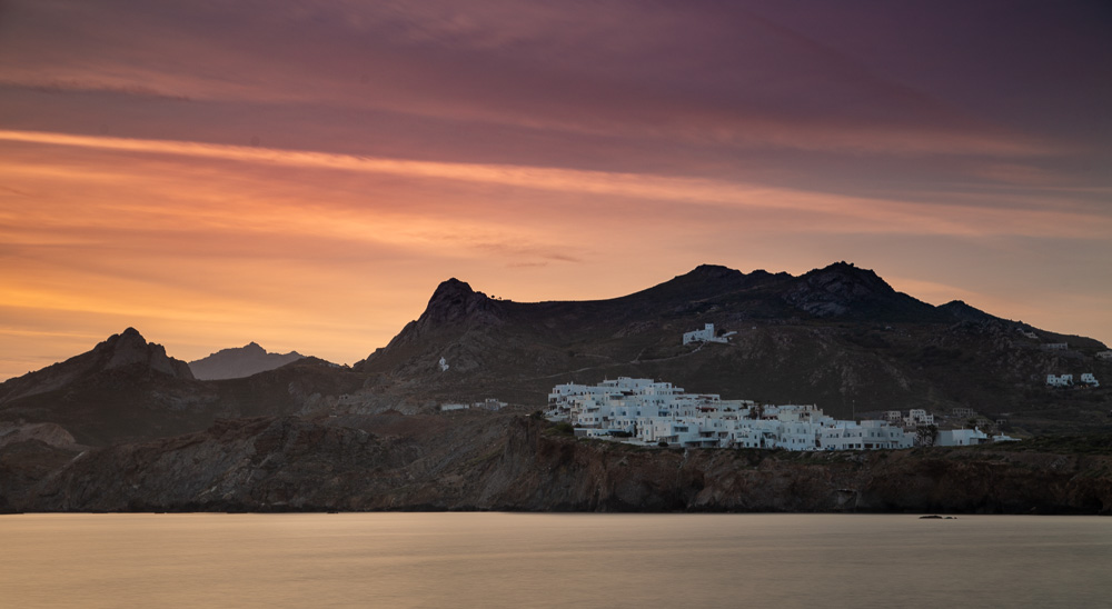 A sunrise scene in Naxos, Greece