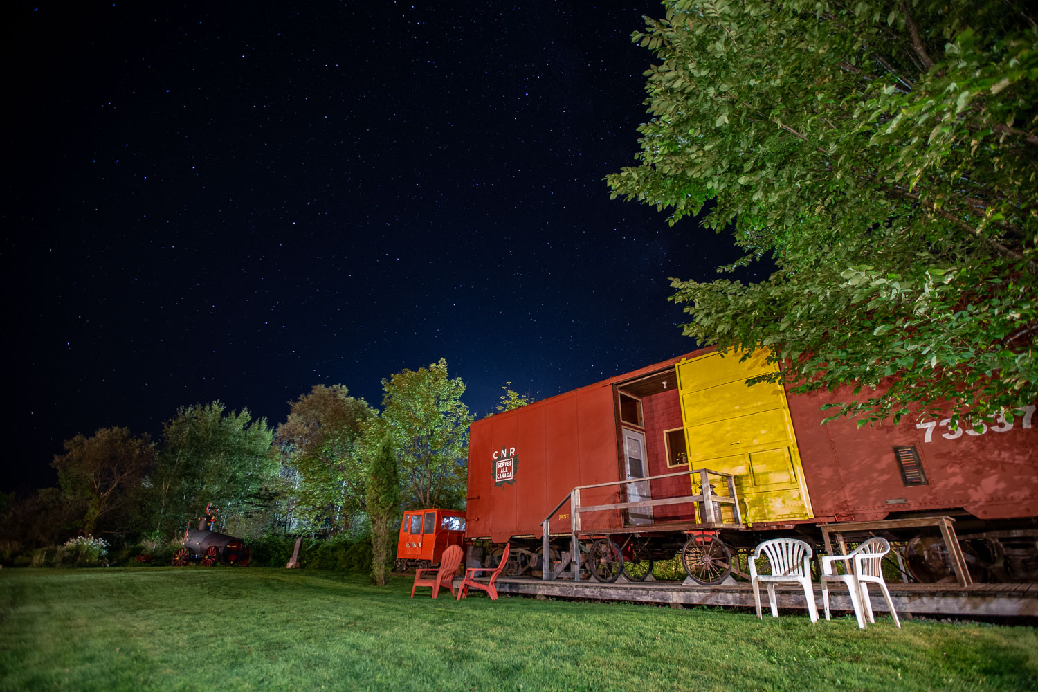Sleep in a boxcar at the Train Station Inn in Tatamagouche, Nova Scotia.