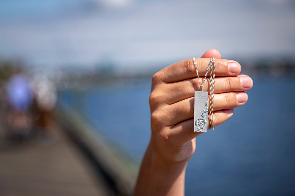 Amos-Pewter Bluenose Necklace