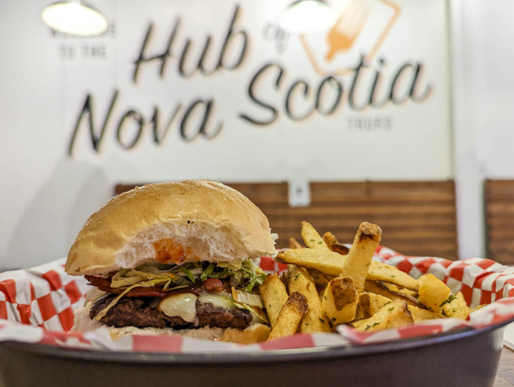 A burger from Hub Grub Truro