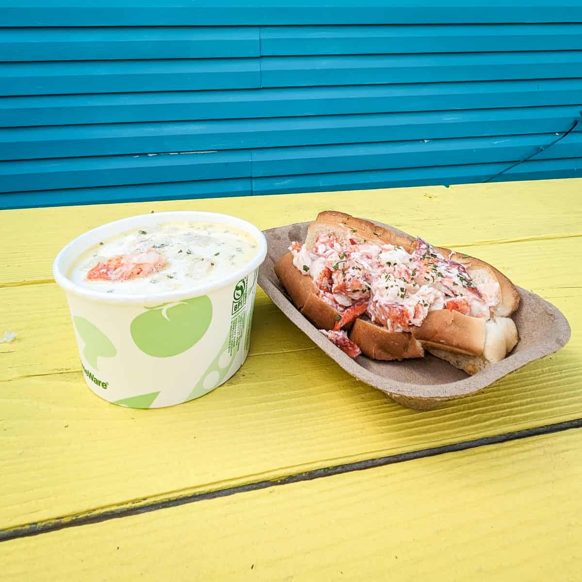 A lobster roll and chowder from The Crow's Nest