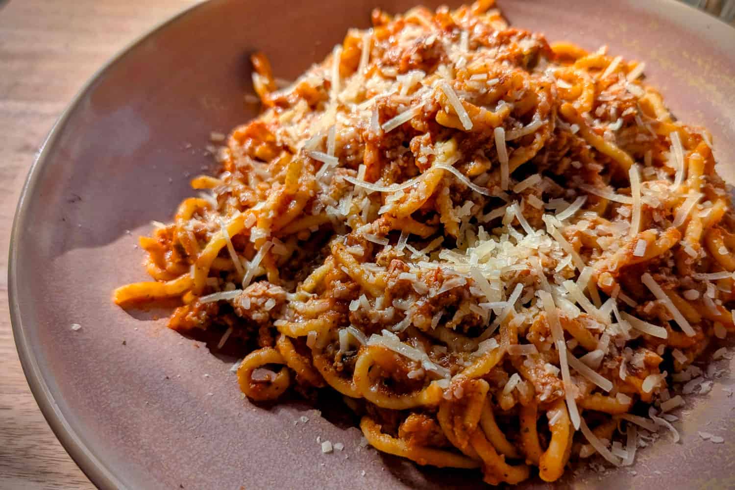 Spaghetti with Romesco sauce from Noodle Guy in Port Williams, Nova Scotia