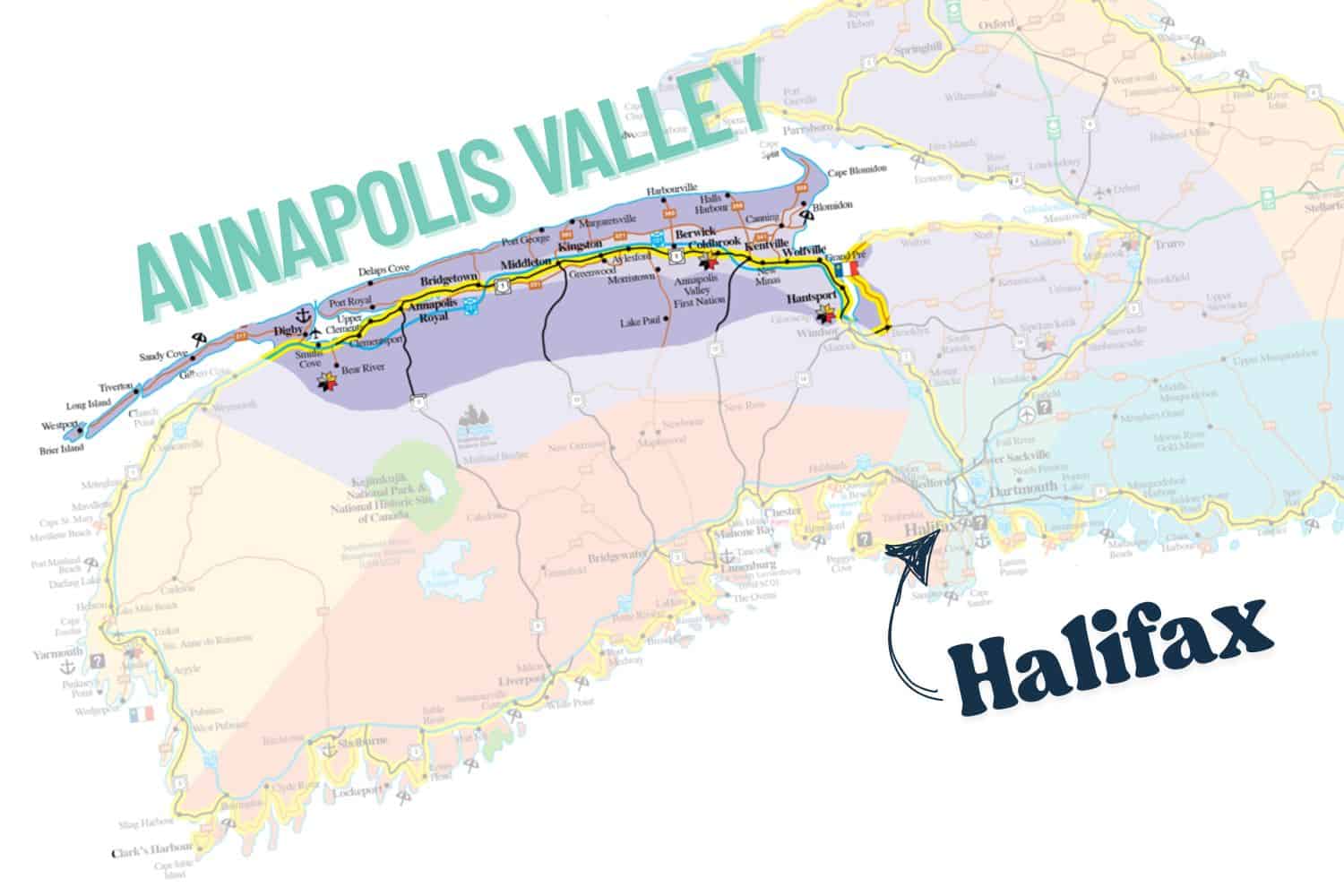 Map of Annapolis Valley
