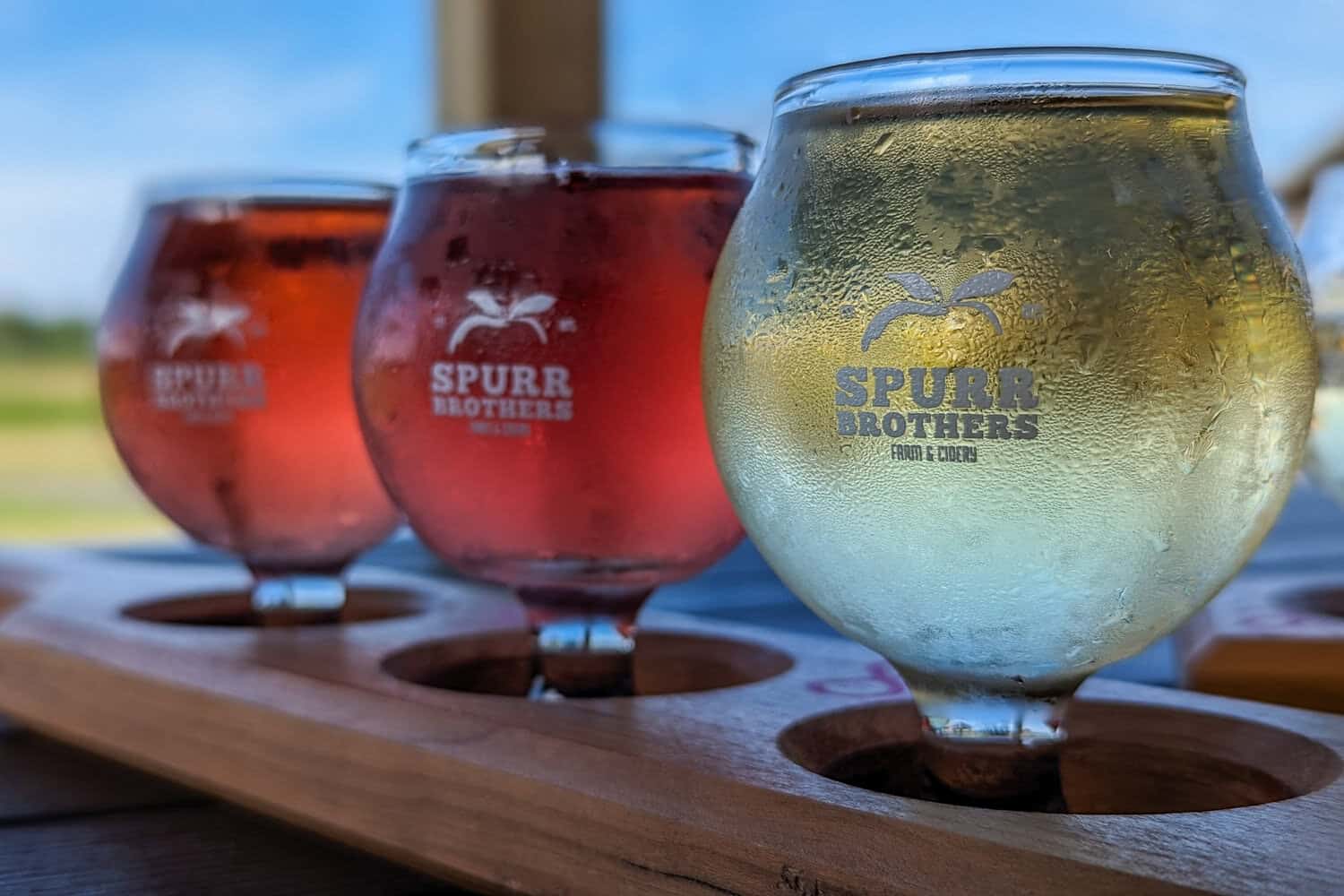 A flight of ciders from Spurr Brothers