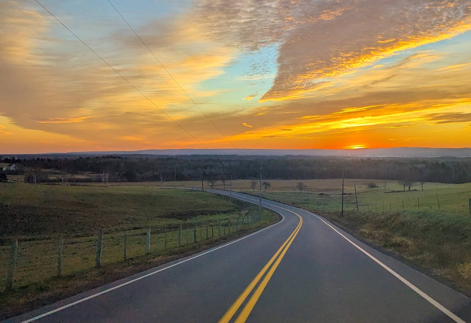 Sunrise on the 221 in Nova Scotia